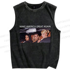Unisex Make America Great Again Printed Washed Tank Top