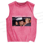 Unisex Make America Great Again Printed Washed Tank Top