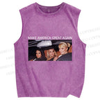 Unisex Make America Great Again Printed Washed Tank Top