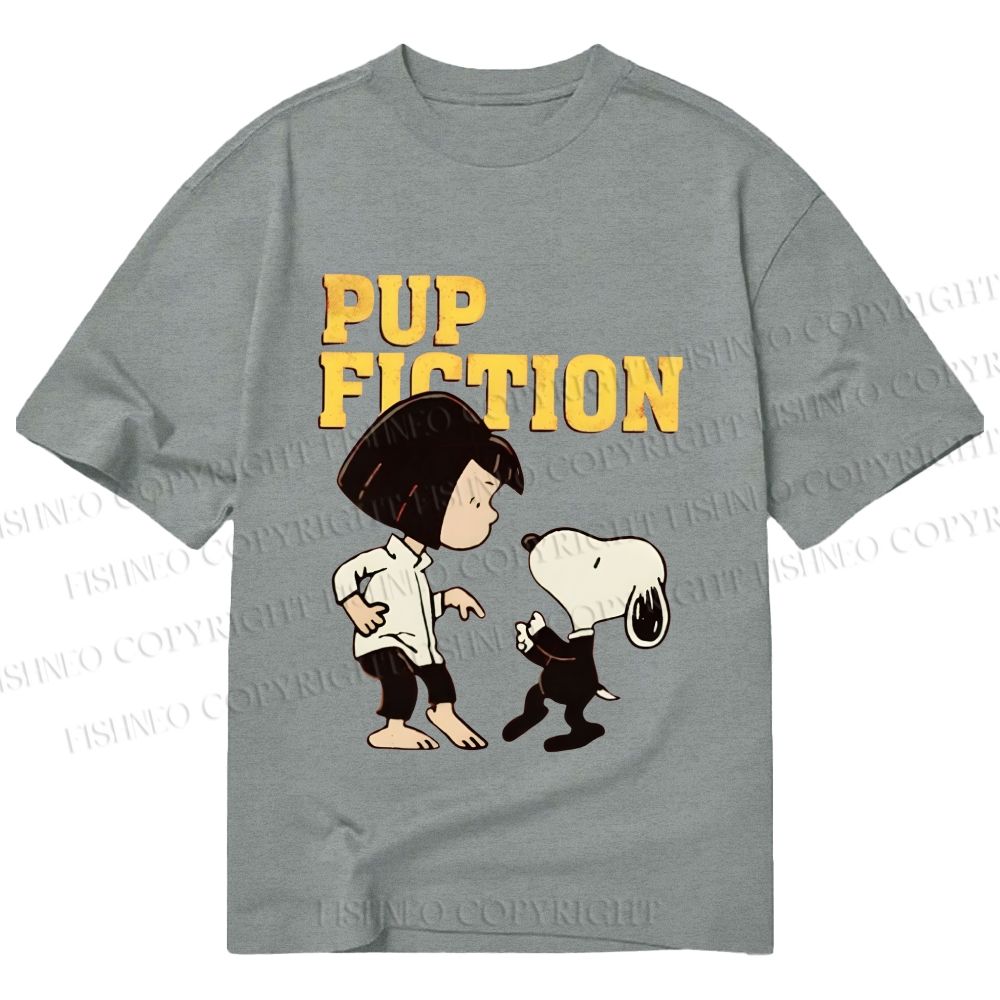 Unisex Classic Cotton Pup Fiction Snoopy Printed T-shirt