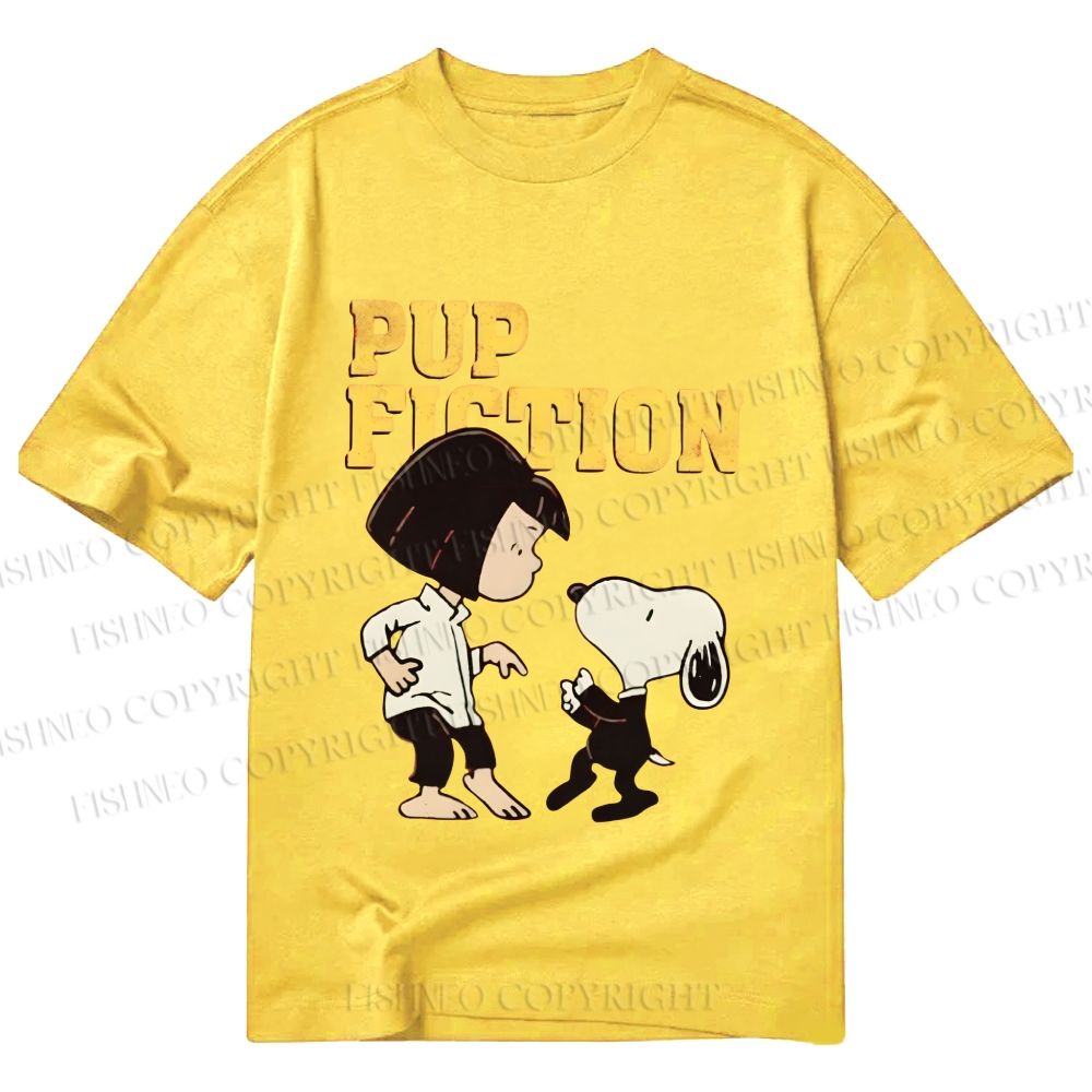 Unisex Classic Cotton Pup Fiction Snoopy Printed T-shirt