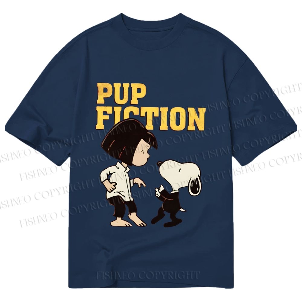 Unisex Classic Cotton Pup Fiction Snoopy Printed T-shirt