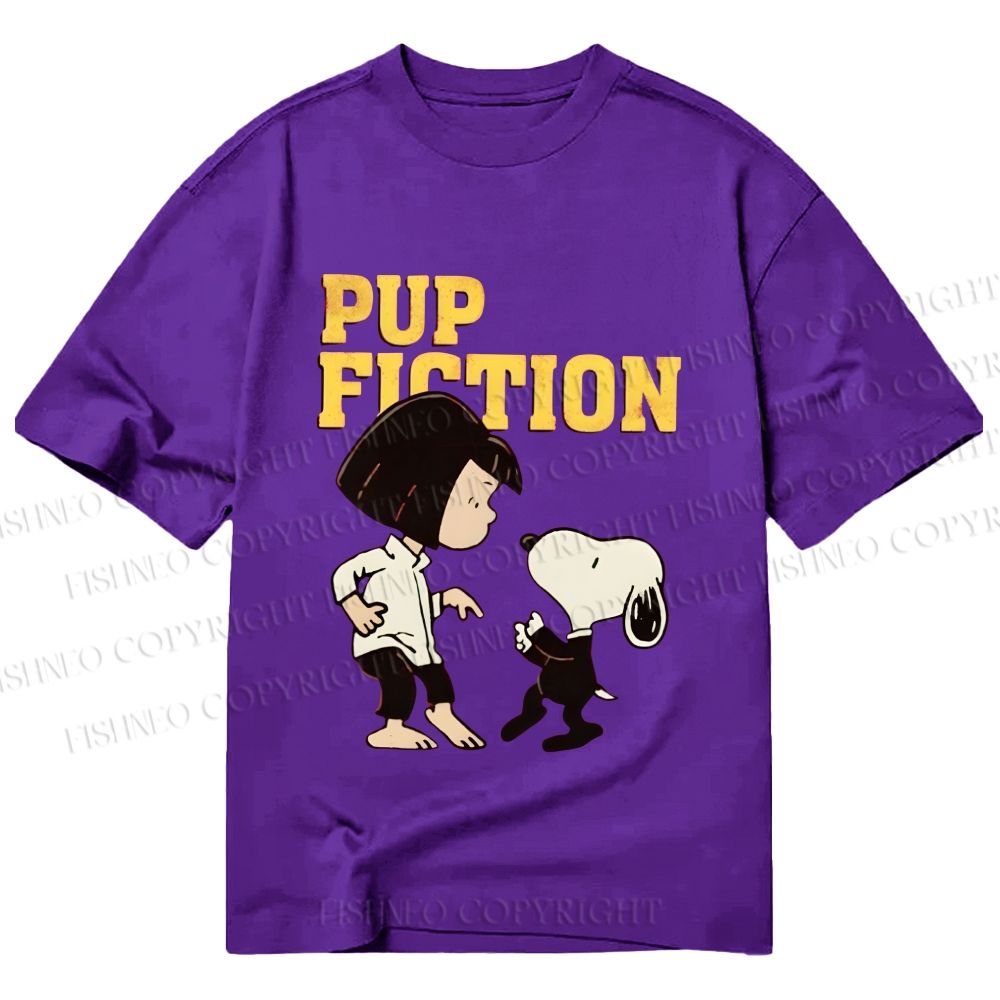 Unisex Classic Cotton Pup Fiction Snoopy Printed T-shirt
