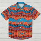 River And Land Figures Printed Hawaiian Shirt