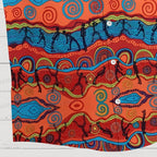 River And Land Figures Printed Hawaiian Shirt