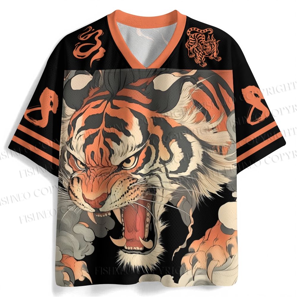 Japanese Anger Tiger in Smog Jersey Shirts