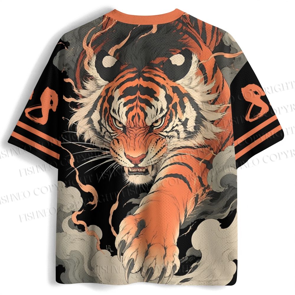 Japanese Anger Tiger in Smog Jersey Shirts
