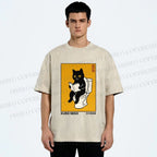 Unisex Kuro Neko Bathroom Edition Printed Washed Tee