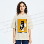 Unisex Kuro Neko Bathroom Edition Printed Washed Tee