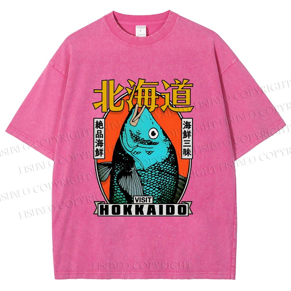 Unisex Visit Hokkaido Printed Washed Tee