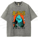 Unisex Visit Hokkaido Printed Washed Tee