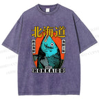 Unisex Visit Hokkaido Printed Washed Tee