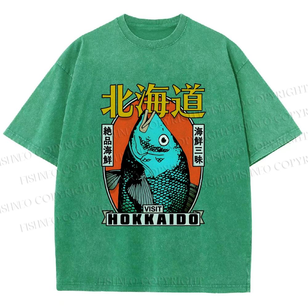 Unisex Visit Hokkaido Printed Washed Tee