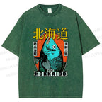 Unisex Visit Hokkaido Printed Washed Tee