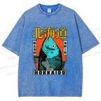 Unisex Visit Hokkaido Printed Washed Tee