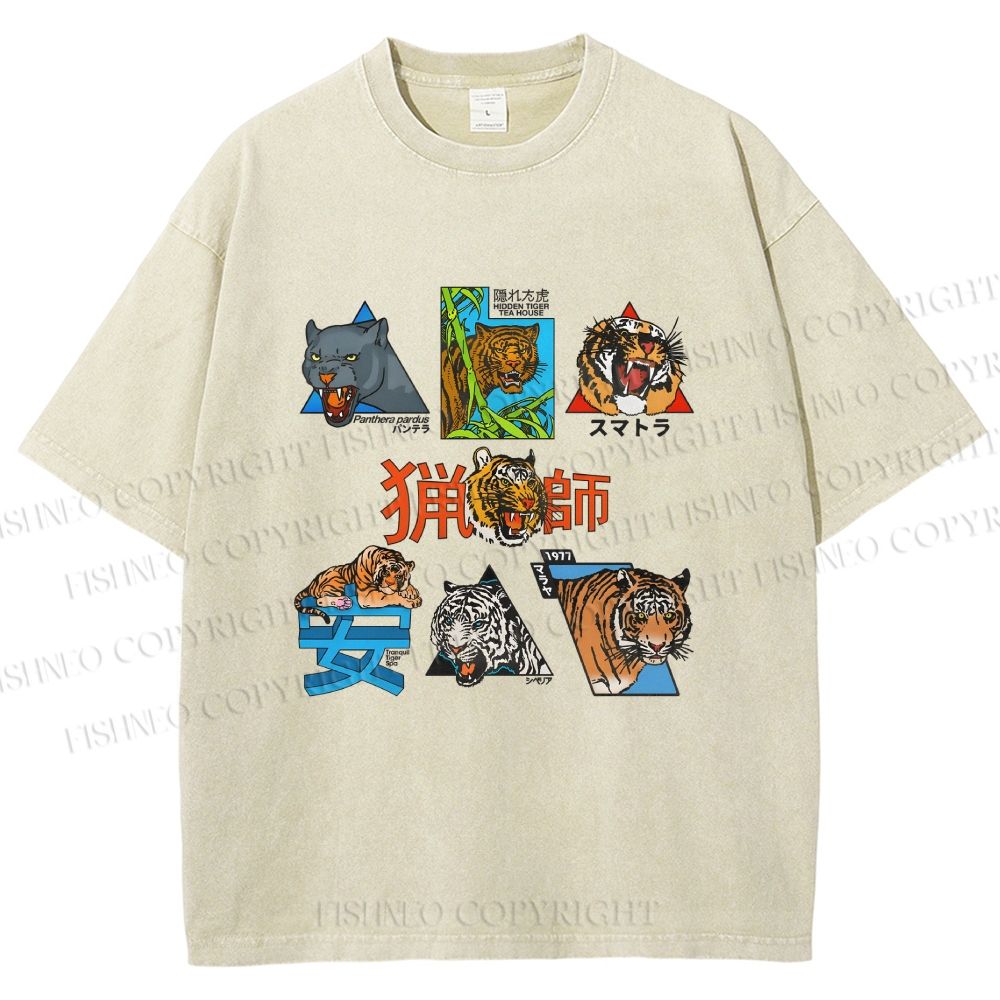 Unisex Tigers Printed Washed Tee