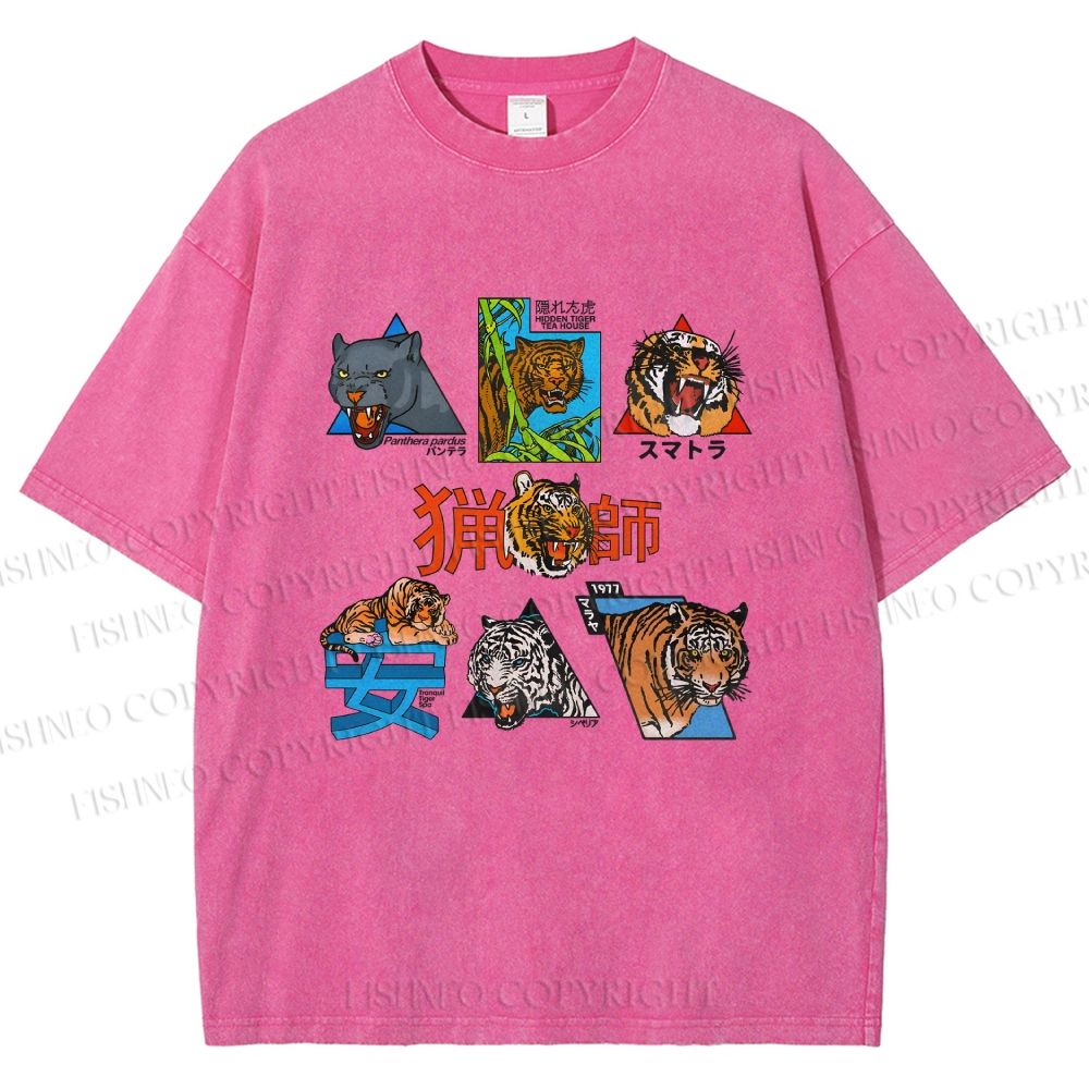 Unisex Tigers Printed Washed Tee