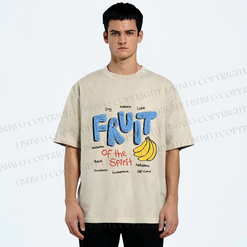 Unisex Fruit of the Spirit Printed Washed Tee