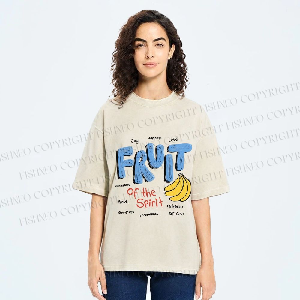 Unisex Fruit of the Spirit Printed Washed Tee