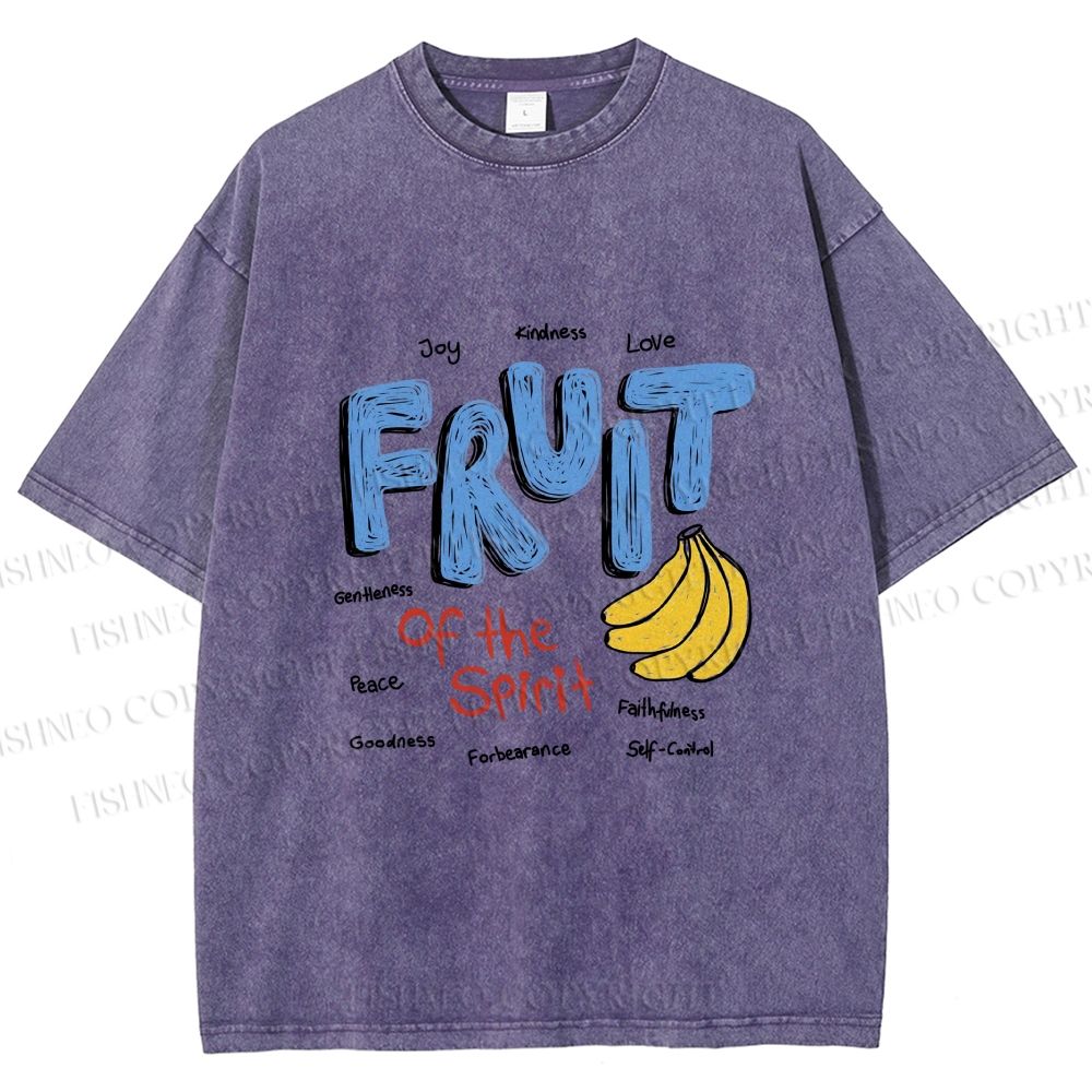 Unisex Fruit of the Spirit Printed Washed Tee