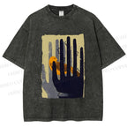 Unisex Bird in Hands Printed Washed Tee