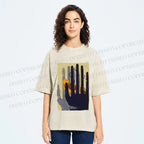 Unisex Bird in Hands Printed Washed Tee