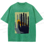 Unisex Bird in Hands Printed Washed Tee