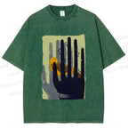 Unisex Bird in Hands Printed Washed Tee