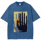 Unisex Bird in Hands Printed Washed Tee