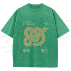 Unisex Yayoi Kusama Dachshund With Dots Printed Washed Tee