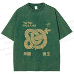 Unisex Yayoi Kusama Dachshund With Dots Printed Washed Tee