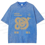 Unisex Yayoi Kusama Dachshund With Dots Printed Washed Tee