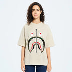 Shark Vintage Wash Japanese Design T-Shirt