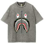 Shark Vintage Wash Japanese Design T-Shirt