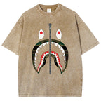 Shark Vintage Wash Japanese Design T-Shirt