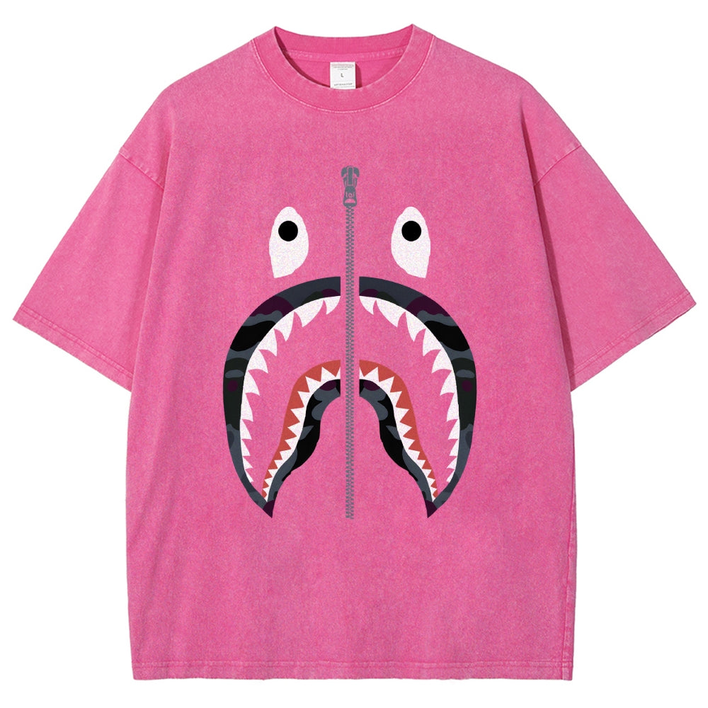 Shark Vintage Wash Japanese Design T-Shirt