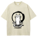 Zen Japan Cat Washed T-Shirt