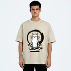 Zen Japan Cat Washed T-Shirt