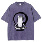 Zen Japan Cat Washed T-Shirt