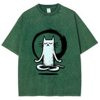 Zen Japan Cat Washed T-Shirt