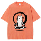 Zen Japan Cat Washed T-Shirt