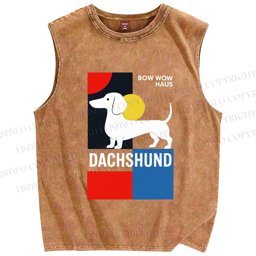 Unisex Bow Wow Haus Printed Washed Tank Top