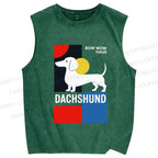 Unisex Bow Wow Haus Printed Washed Tank Top