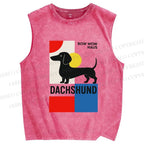 Unisex Bow Wow Haus Printed Washed Tank Top
