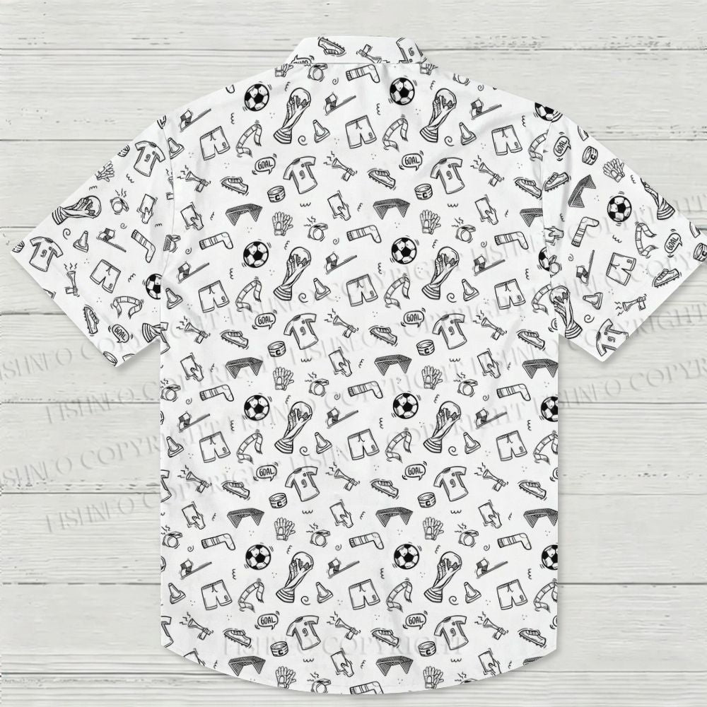 Football Puzzle Printed Hawaiian Shirt