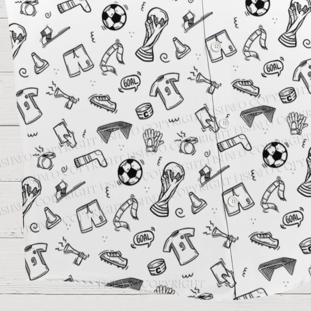 Football Puzzle Printed Hawaiian Shirt