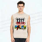 Unisex Criminal Cats Printed Washed Tank Top