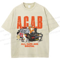 Unisex All Cats Are Brutal Printed Washed Tee