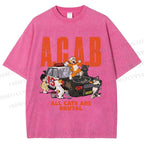 Unisex All Cats Are Brutal Printed Washed Tee