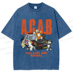 Unisex All Cats Are Brutal Printed Washed Tee